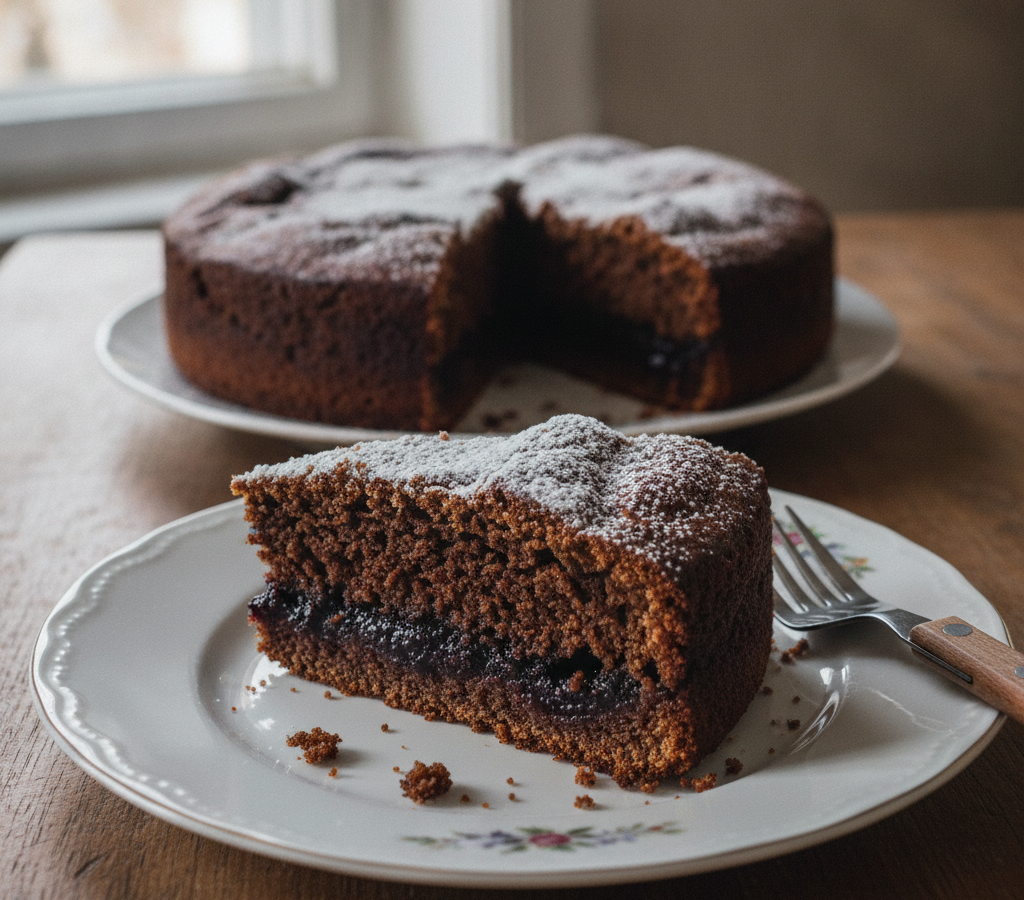Computer-generated image of Black Cake with Prune Filling