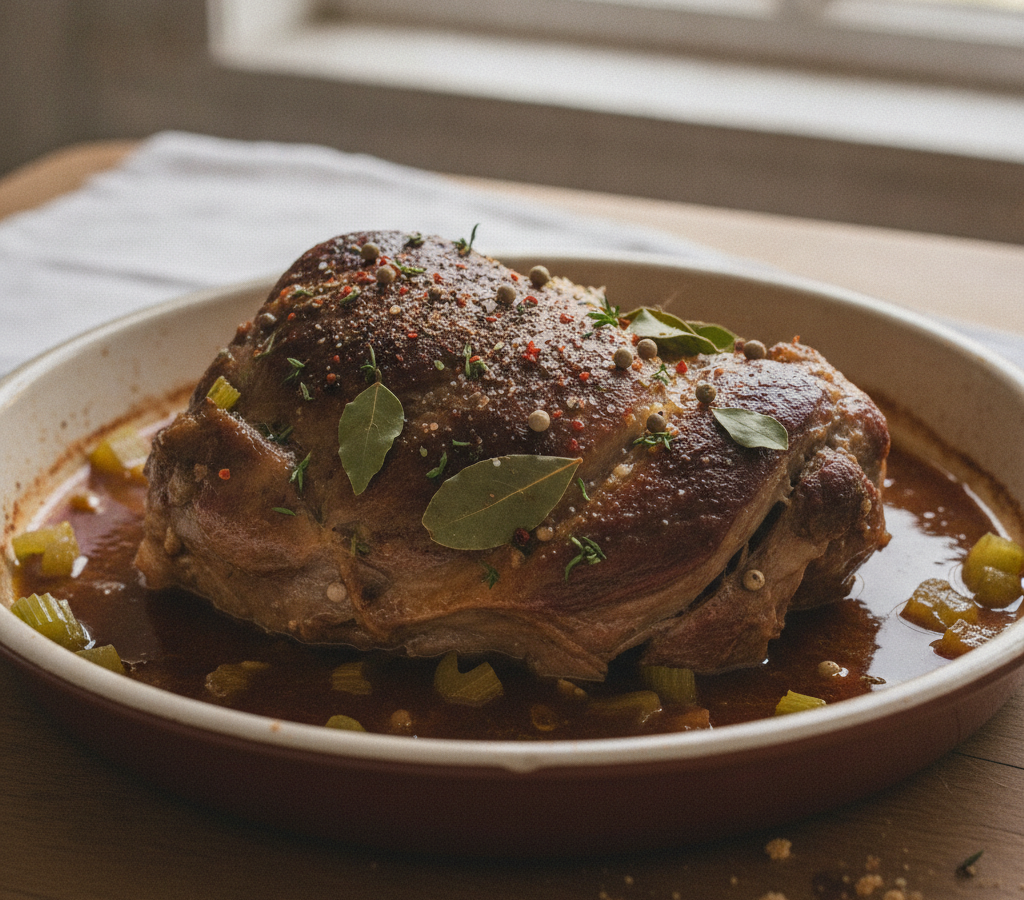 AI-generated image of Braised  Loin  of  Mutton