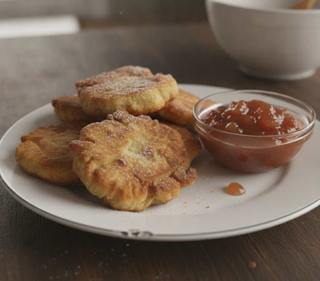 Computer-generated image of Fried  Cakes  with  Apple  Sauce