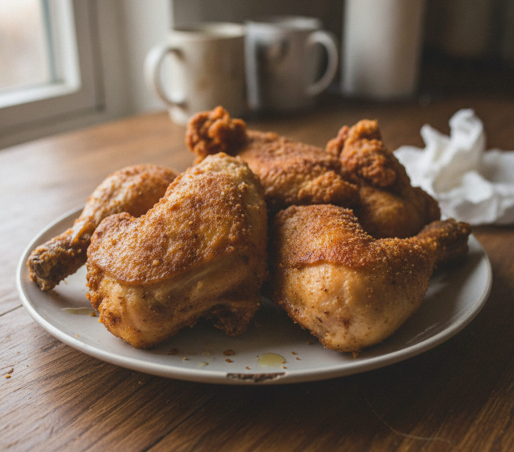 AI-generated image of Fried  Chicken

C 
(KaU  B.  Vauthn)