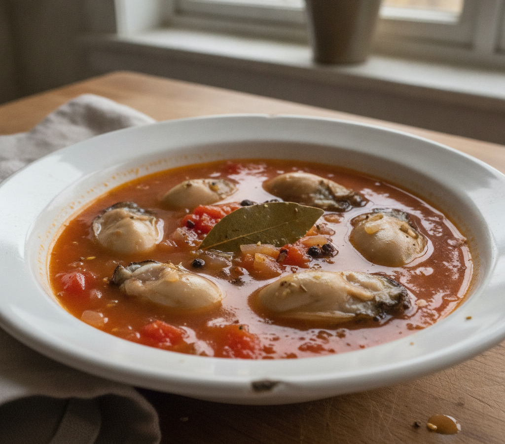 Computer-generated image of Tomato Bouillon With Oysters